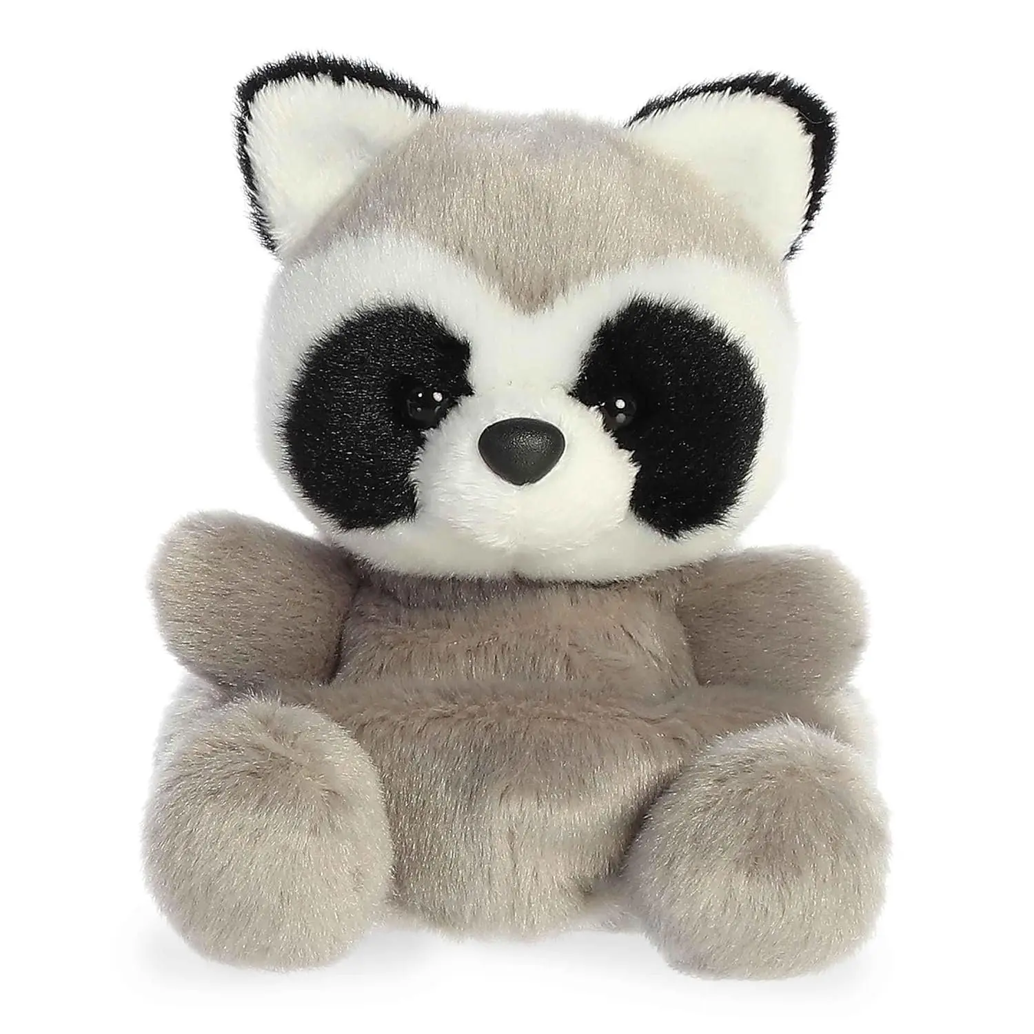 Aurora Palm Pals Rascal Raccoon Stuffed Animal - Soft Polyester Collectible Mini Plush with Bean-Weighted Bottom - Forest Collection - Gray, 5 Inches