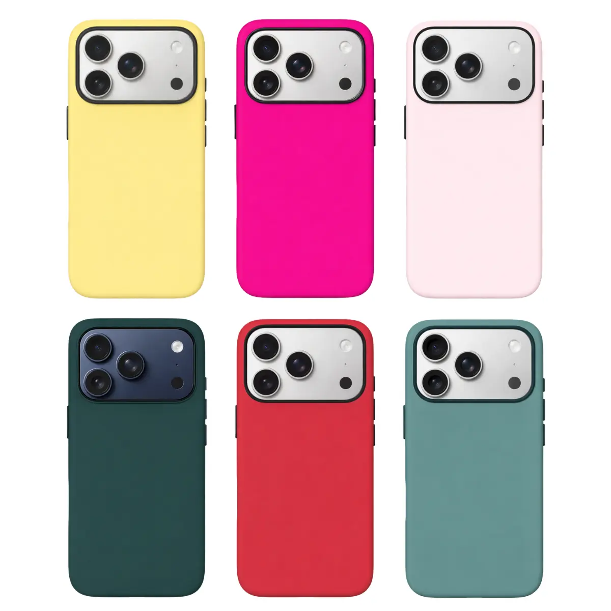 Phone cases for the iPhone 17, 16, and 15 series, made from genuine Tough Case materials, offering full protection for your smartphone. Designed with a soft-touch feel and a microfiber lining inside to prevent scratches. Available