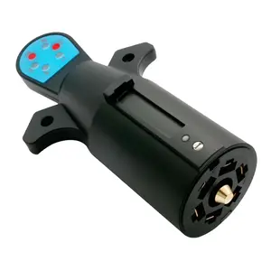 7-Pin Trailer Plug Tester with LED Light, 7-Way Trailer Light Tester, Round RV  Electric Wiring Tester, 7-Way Trailer Light Circuit Connector Checking for , RVs - Plug & Play