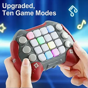 2026 New Upgrade 10-in-1 Handheld Gaming Console, Educational Brain Training Stress Relief Toy for Kids Ages 3-12 with Whack-a-Mole, Memory, Color Matching Games, Red-Gray Birthday Gift