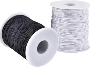 1mm Sturdy Braided Rubber Elastic Cords - 2 Rolls Easy-to-Use Rubber Beading Cords & Threads for Beads Making, Accessories for Beading, Jewelry Making