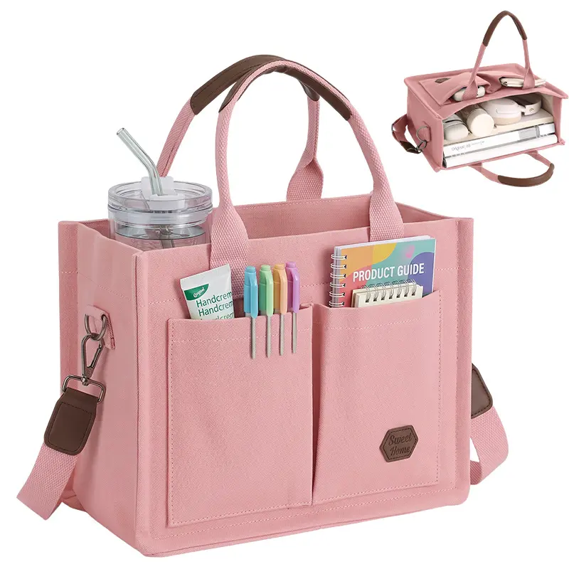 Tote Bag for Women,Women's Crossbody Bags,Work Laptop Tote Bag with Detachable Shoulder Strap,Multi‑Pocket Large Handbags for Worker Sudents Teacher