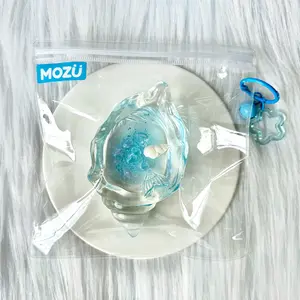 [Classic Squish Texture] taba squishy Blue Crystal Seashell, Fidgets Toy for Stress Relief & Fun – Perfect for Party, Birthday, Holiday & Christmas Gifts – Silicone Material [119g]