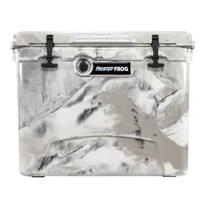 Frosted Frog 60 QT Cooler with Wheels & Telescoping Handle - White Camo Cooler, 60 Quart