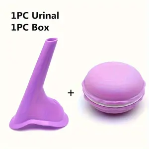 Compact Collapsible Silicone Female Portable Urinal Funnel With Reusable Stand And Carrying Case - For Women, Travel, Camping, Hiking, Sanitation Hygiene Accessory