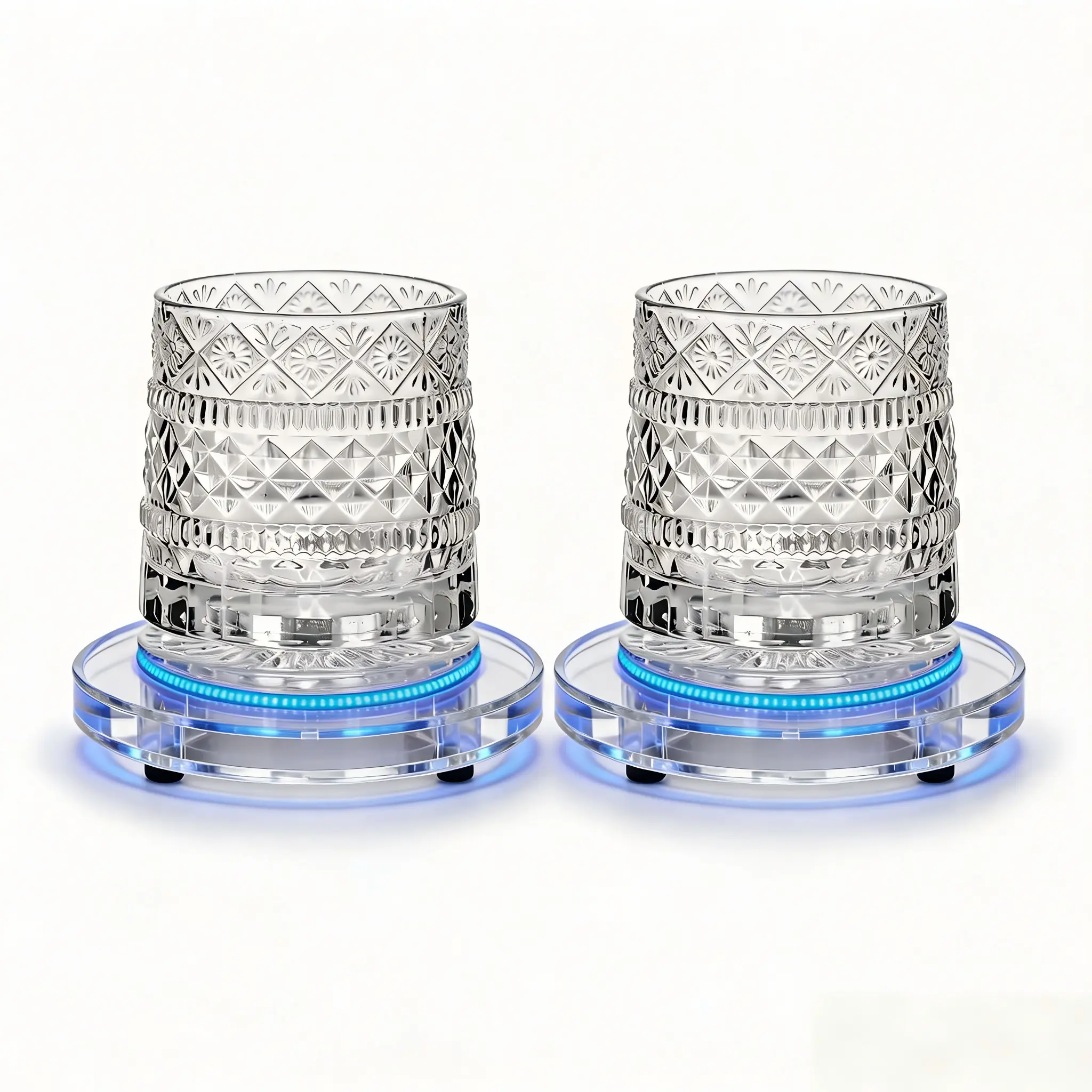 Black Friday! Seven-Colored Lights Spinning Whiskey Glasses Cup Set, 10 oz Lead-Free Spinning Fashioned Crystal Tumbler, Home Bar Whiskey Gifts, Luxury 360°Spinning Crystal Glass-Star-CutStress Whiskey & Wine Glass - Premium Gift!