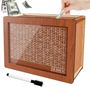 Durable Wooden Money Box with Counter for $10000 Savings Track Your Progress and Achieve Financial Goals Perfect for Kids and Adults