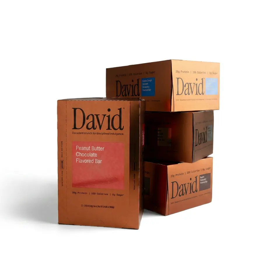 David Protein Bronze Bars | 20g Protein, 150 Calories, 0g Sugar
