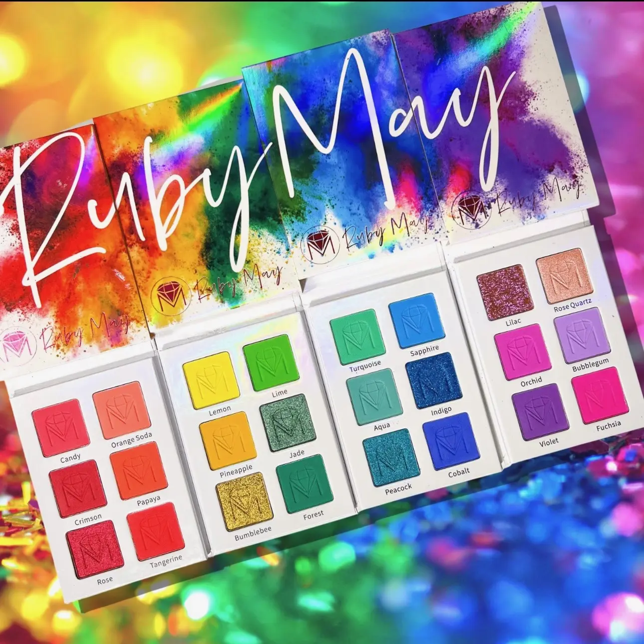 Ruby May Rainbow Vibes Eyeshadow Palette, Vol. 1 | Highly Pigmented, Cruelty-Free Makeup with 6 Vibrant Red & Orange Shades, Cosmetic, Pigmented Eyeshadow, Mica-Based