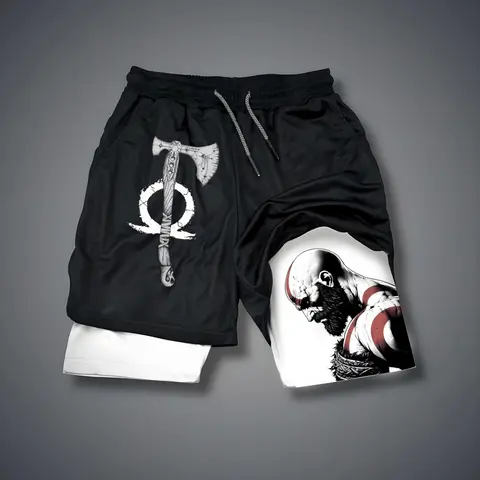 Video Games Double-Layer Sports Shorts Graphic Shorts Black Shorts Camo Shorts Streetwear Shorts Men Outfits Men Short Shorts Vacation Outfits Shorts