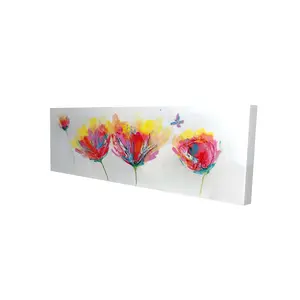 360 Stand 2080-1648-FL65 16x48 in. High-Def Artistic Print, Nature-Inspired Flower Butterfly Artwork, Contemporary Floral Bedroom Home Decor