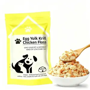 Daily Pet Snacks All-Natural Egg Yolk Krill Chicken Floss Premium Pet Treats Supports Hair & Muscle Health No Digestive Burden Better Absorption for Cat treats & Dog treats