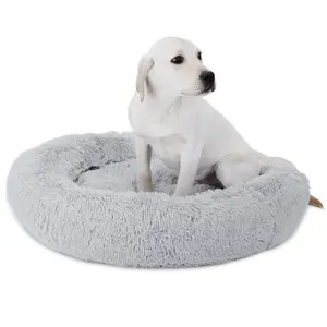 Segawe 30" Ultra Soft Shag Faux Fur Shaped Dog Bed - Calming Pet Bed for Medium, Small Dogs and Cats, Shaped Beds