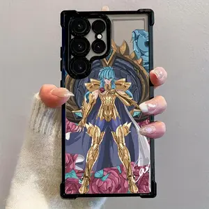 Anime Golden Star Warrior Phone Case Compatible with for samsung for galaxy S25 S24 S23 S22 S21 FE Ultra Plus 4G 5G, Shockproof Transparent Soft Back