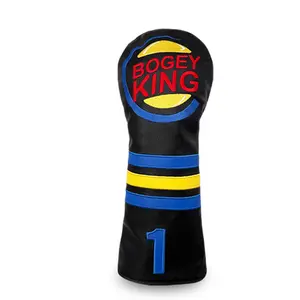 Classic color-block striped golf club headcover for woods 1/3/5/X, universal fit, 3D embroidery, wear-resistant PU leather, prevents clubhead from bumps, scratches, and wear, combining practicality and decoration, Golf Gear, Golf Accessories
