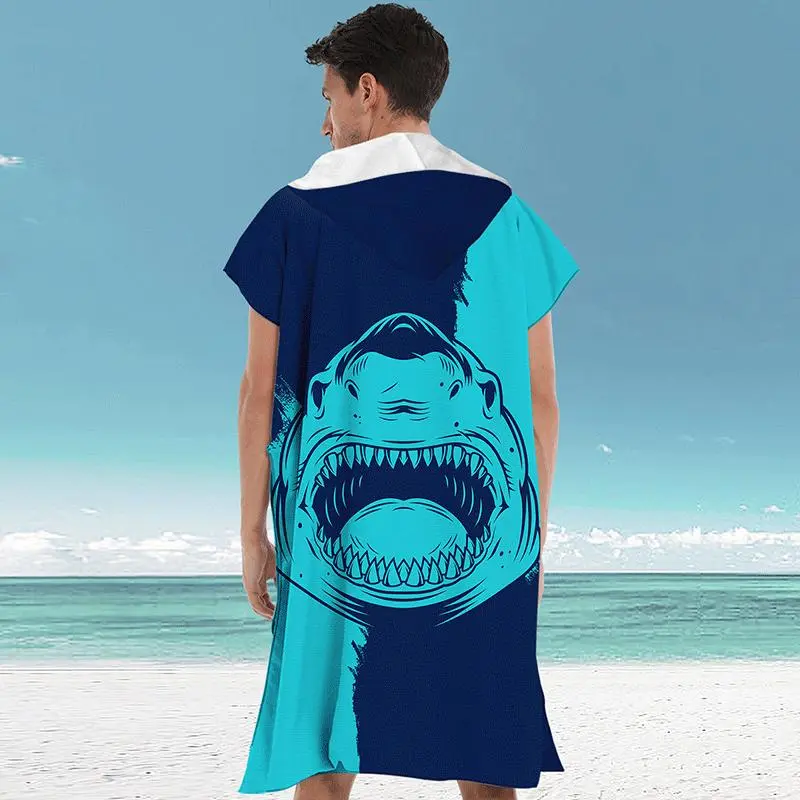 Adult Hooded Bath Towel Microfiber Cape Wrap, Quick-Drying Bathrobe for Beach Use, Soft and Stylish Hooded Design for Adults, Shower Towels
