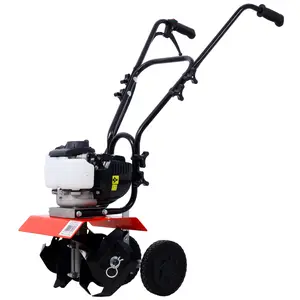Rototiller Gas Powered, 4-Cycle Gas Cultivator with Powerful 37.7cc Engine, Gear Drive Transmission, Lightweight Mini Tiller for Garden Soil, Quiet Operation