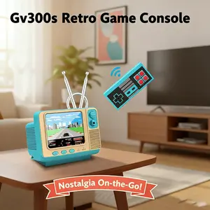 Retro Cartoon Handheld Gaming Console with Screen, 308 Built-in Classic FC Games, Wireless Controller, TV Support, Rechargeable Interactive Device, Ideal Gift for Kids & Outdoor Fun