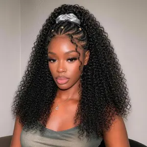 Megalook 100% Human Hair  Burmese Curly/ Afro Curly Bomb Full 250% High Density Ponytail with InvisiFit  Drawstring Band Strap #Megalooknewarrivals
