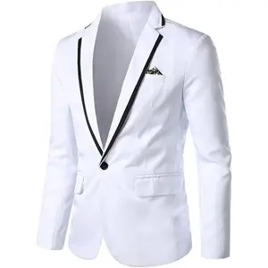 Mens Casual Slim Fit Suit Jacket 1 Button Daily Blazer Business Sport Coat Tops Double-Breasted Men's Wedding suit pink Cowboy Denim black bob Tailored Retro Tweed