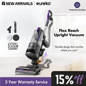 Eureka FlexReach NEU651PL Upright Vacuum Cleaner with Lift-Up Pod & Anti-Tangle Brushroll for Carpet & Hard Floors, Purple, 960W Motor, Deep Cleaning, Jumpstart Sale, Powerful Suction, Flexible Design, DealsForYouDays