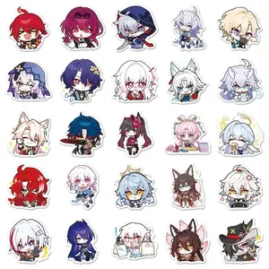 50pcs Honkai: Star Rail Kawaii Waterproof Stickers Manga Cartoon Game Cute Drawing Doodle Decorations Trendy Gift