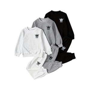 6-piece boy spring, autumn and winter trend leisure sports suit boy letter printed long sleeve pullover sweater jogging pants suit is suitable for 3-14 years old.