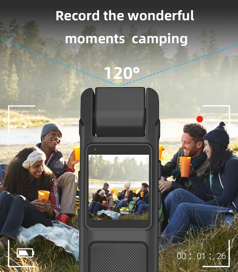 1080P HD Body Camera with 180° Rotating Lens - PortableClip-On Recorder, Night Vision, 130° Wide Angle, USBRechargeable for Security, Workplace Evidence, OutdoorAdventure & Content Creation