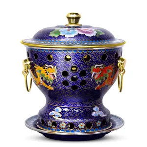 Hot Sale Chinese Copper Hot Pot Dragon Glaze Pure Copper Hot Pot Alcohol Hot Pot Single Hot Pot Picnic Pot Cookware Red