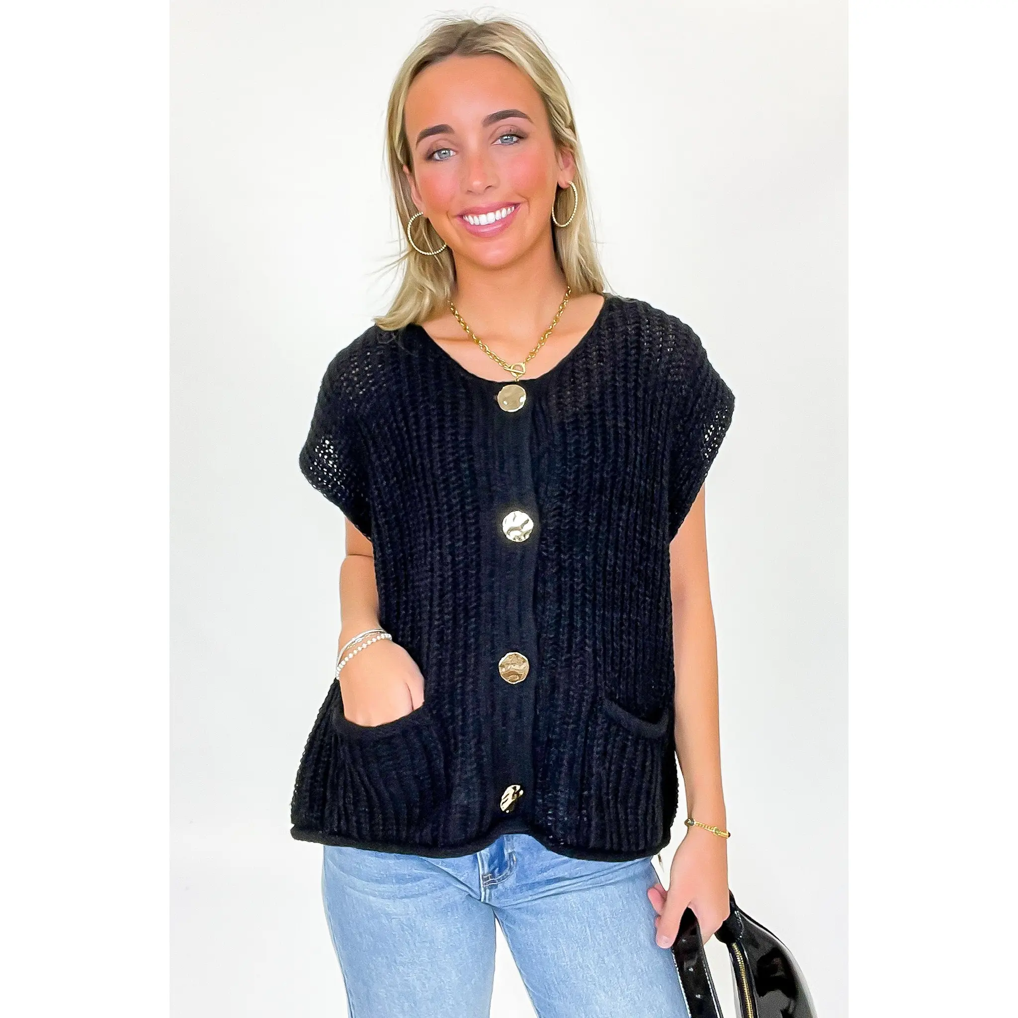 Classic Charm Button Down Sweater Vest