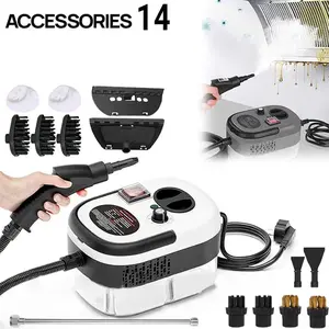 1500W High-Temperature Handheld Steam Cleaner, Pressurized Multi-Purpose Portable Steamer with Accessories for Home Deep Cleaning. High-Pressure Machine for Car Detailing, Kitchen Grease, Bathroom Grout, Couch, Upholstery & Furniture. Natural & Safe.