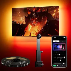 Smart LED Backlight with Camera, USB Backlight for 32-85 Inch Screens, 16.5ft LED Strip Lights, Sync to Screen & Music, Color Changing Lights, APP Control, TV LED Lights