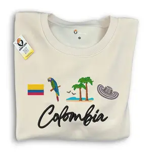 Colombian Icons embroidered Pullover / Colombian icons / Sweater / Colombia fashion / Crew Neck Sweater / Colombia cultural sweater