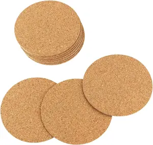 10 Pack Round Cork Coasters, 4" Self-Adhesive Cork Mats, DIY Coasters & Craft Accessories