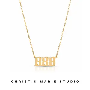 Angel Number Nameplate Necklace