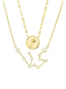 'When Stars Align' Constellation Necklace & Bold Link Zodiac Necklace Set