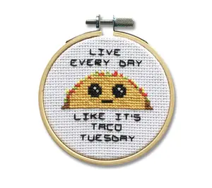 Spot Colors Taco Tuesday Counted Cross Stitch Kit