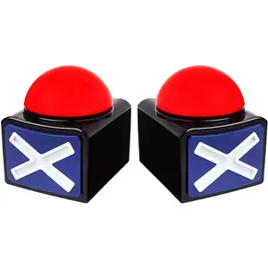 2 Pack Game Buzzers with Light and Sound, Electronic Answer Buzzers for Trivia Quiz, Got Talent Party Toys, Funny Play Buttons for Kids Adults Family Game Night