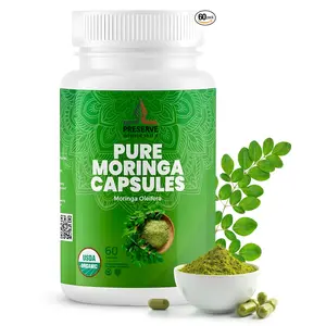 Pure Moringa Oleifera Capsules 100% Pure USDA Organic Moringa Leaf Supplement | NSF Certified | Nutrient-Rich Vegetarian Green Superfood. Non GMO, USDA Approved, 60 Capsules.