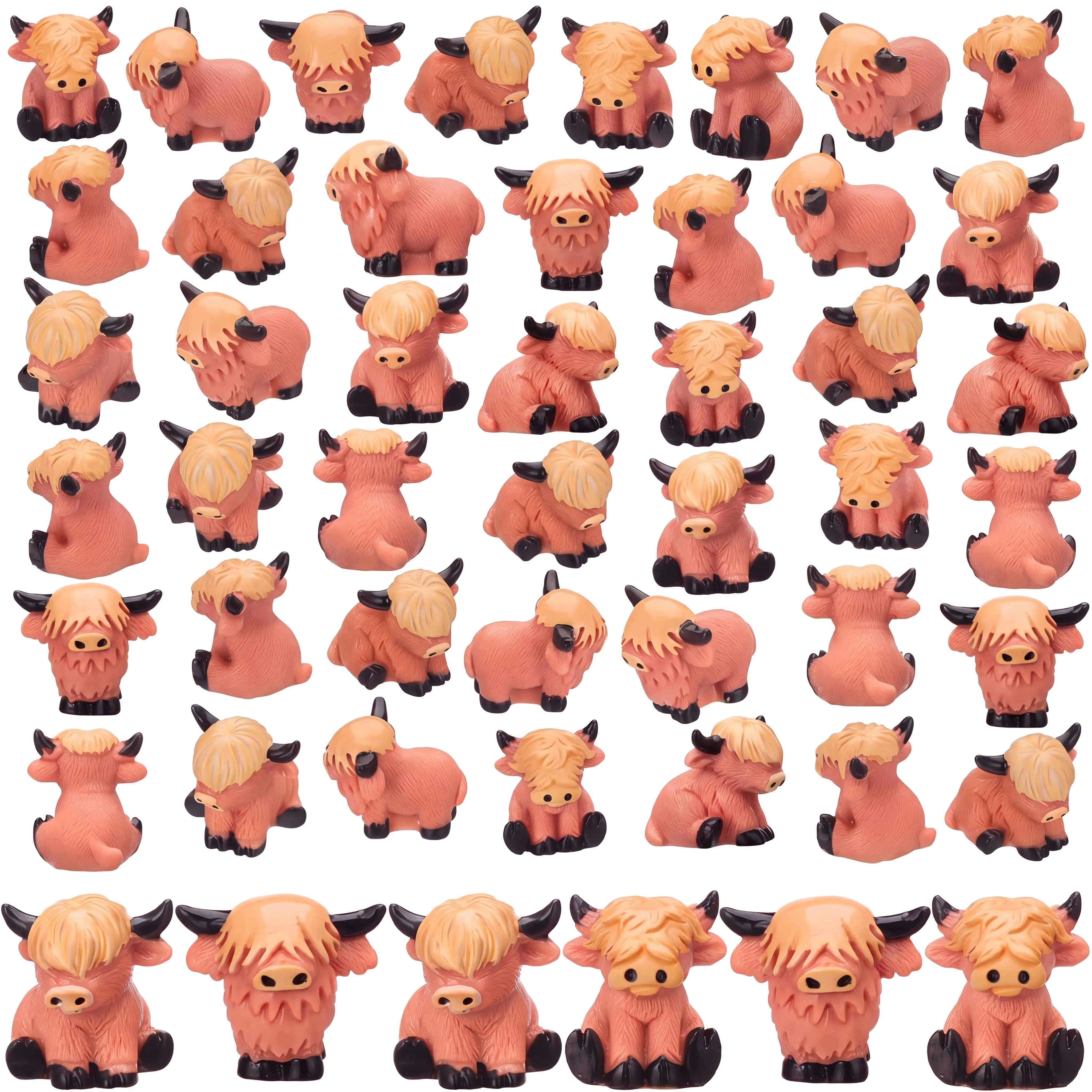 Gejoy Office Gift Mini Highland Cow Figurines Small Cow Ornament Highland Cow Statues Decorations For Car Office Home Garden Birthday Graduation Party Favors Desktop Decor Employee Appreciation Gift For Coworkers Friends Family Students To Hide And Seek