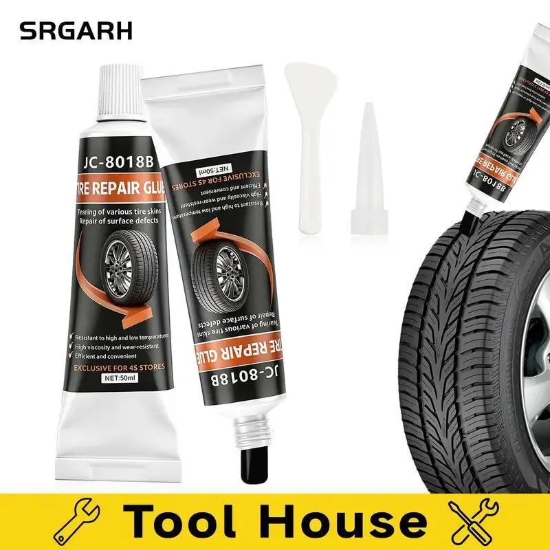 4PCS 50ML High Strength Tire Repair Glue - Waterproof Rubber Sidewall Adhesive for Cars, Motorcycles, High Strength Glue