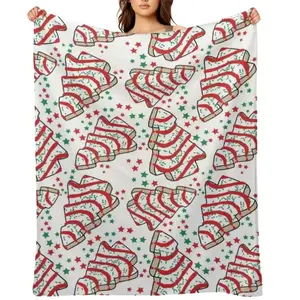 Blanket Christmas Tree Snack Cakes Throw Blanket Thins Beach Heavy To Sleep Warm Blankets Christmas Blanket, Holiday Gift