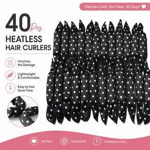 40 Pcs Soft Curlers to Sleep In – Overnight Hair Rollers for Long Hair, Pillow Soft Sponge Rollers, Heatless Curls – Comfortable & Easy, No Damage