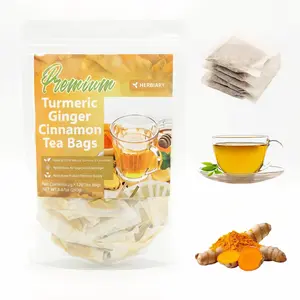 Turmeric Ginger Cinnamon Tea Bags 100% Natural Anti-Inflammatory Eco-Friendly 120g 60 Tea Bags Sugar-Free Caffeine-Free Gluten-Free Vegan,summerwins DealsForYouDays