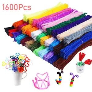 900\1600\3200pcs Pipe Cleaners Crafts Pipe Cleaners Craft Supplies in Chenille Stems for Home and School DIY Art Crafts (0.23 x 11.8 Inches)