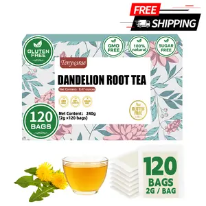 120-Count Organic Dandelion Root Tea Bags (2g Each) | 100% Natural Dandelion Root | Caffeine/Sugar/Gluten-Free Vegan Tea | Offers Digestive Comfort & Antioxidant-Rich Support | Individually Wrapped Eco-Friendly Bags