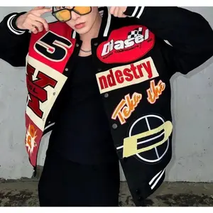 Retro Baseball Jacket, Unisex, Relaxed American Style, Heavy Embroidery, Hip Hop Couple Jacket, Spring/Autumn Essential, Street Fashion, Men's Jacket, n��'s
