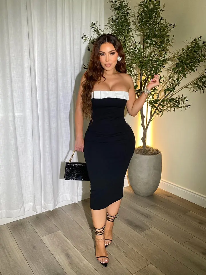 graduation black and white dresses Elegant Black Short Sleeve Midi Lace Cocktail Dress - 3XL main image 0