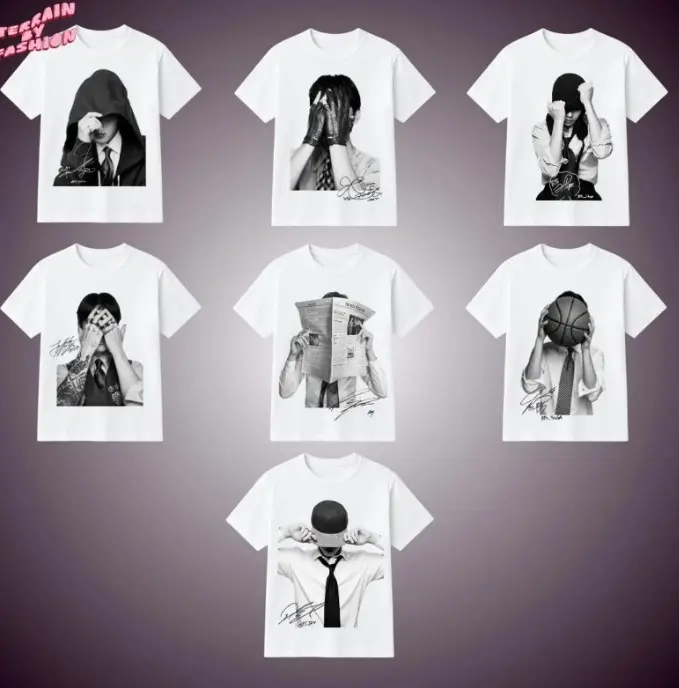 Vintage 7 members Kpop Shirt, Bangtan Shirt, Arirang Music Shirt, Retro Black & White Aesthetic Shirts