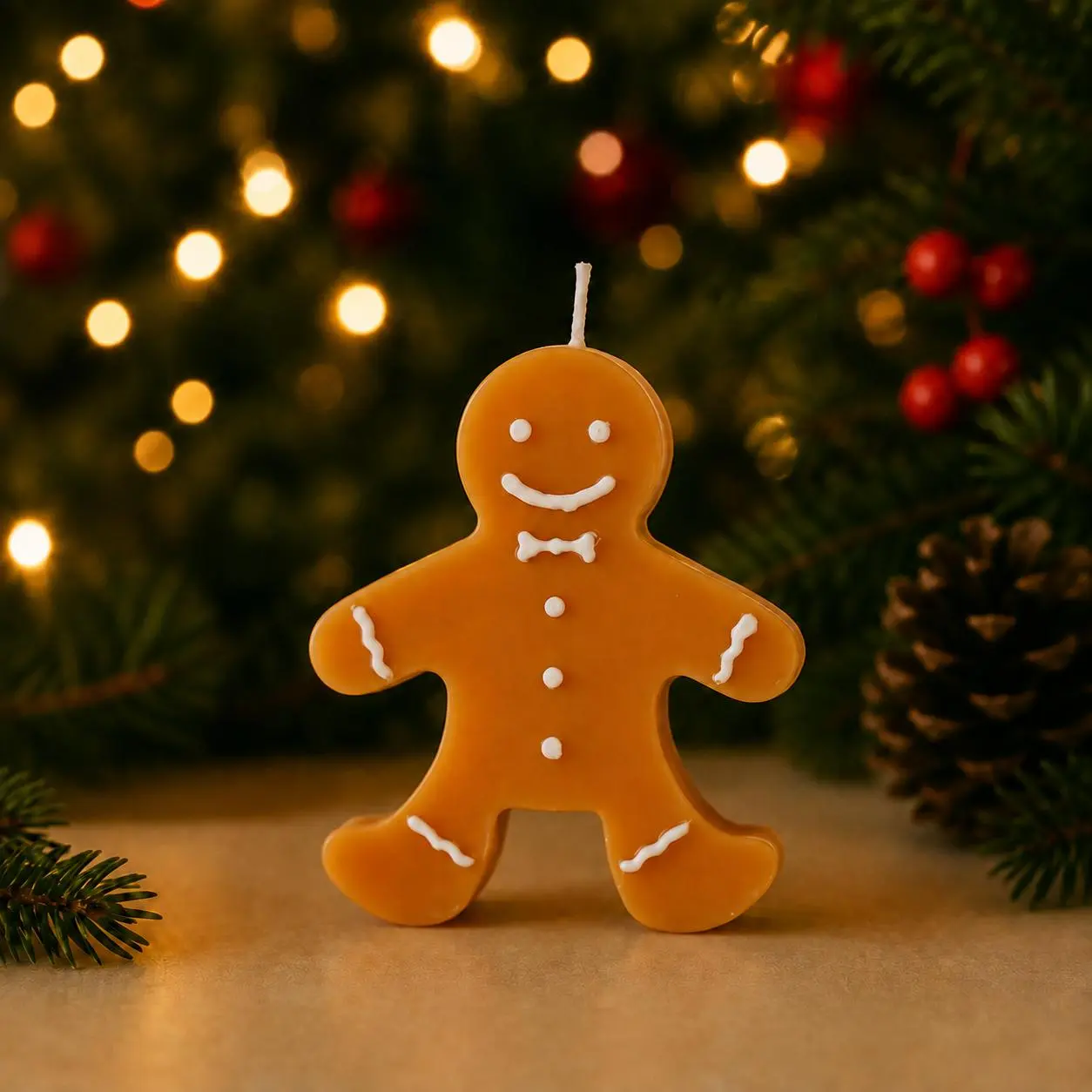 Gingerbread Man Soy Candle | Christmas Candle | Holiday Decor | Handmade Figural Candle